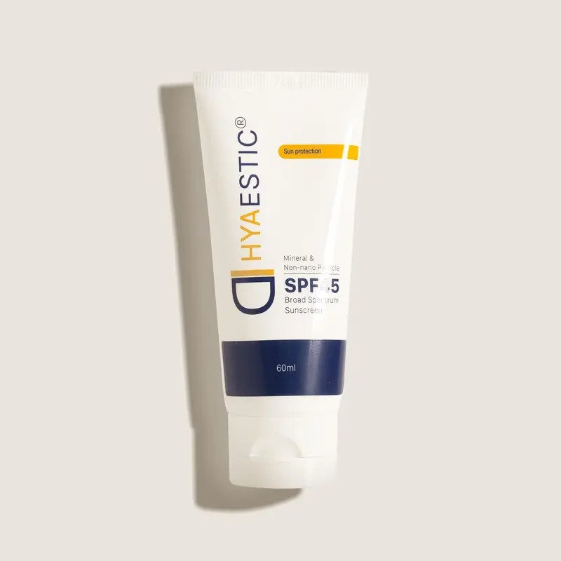 Kem chống nắng vật lý dưỡng ẩm tự nhiên HYAESTIC Mineral & Non-nano Particle Broad Spectrum Sunscreen SPF 45