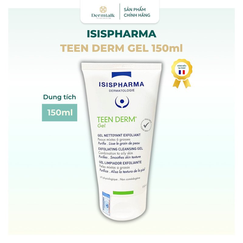 Gel rửa mặt giảm mụn cho da dầu Isispharma Teen Derm Gel 40ml/150ml | ISISPHARMA | Dermtalk Store