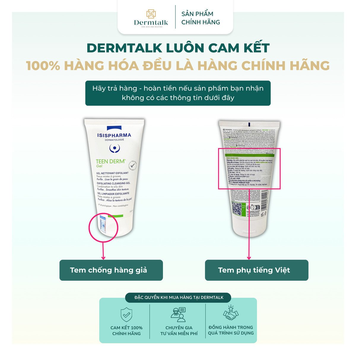 Gel rửa mặt giảm mụn cho da dầu Isispharma Teen Derm Gel 40ml/150ml | ISISPHARMA | Dermtalk Store