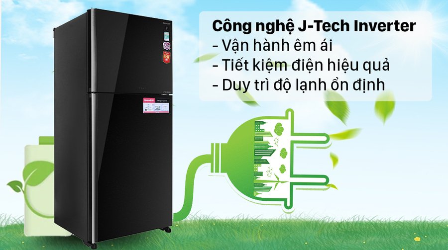 tủ lạnh sharp inverter 560 lít sj-xp620pg-bk