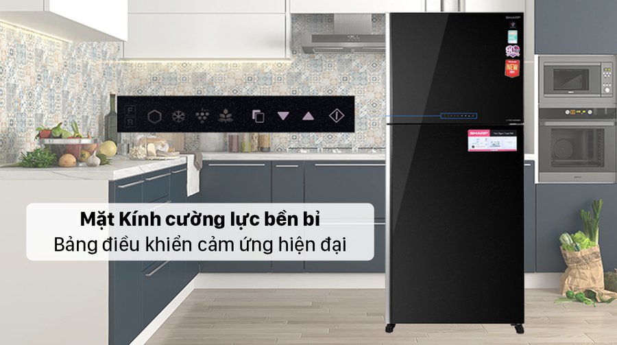 tủ lạnh sharp inverter 560 lít sj-xp620pg-bk