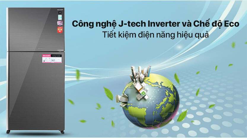 tủ lạnh sharp inverter 560 lít sj-xp620pg-sl
