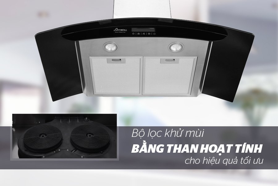 máy hút mùi kính cong apex apb6681-90c