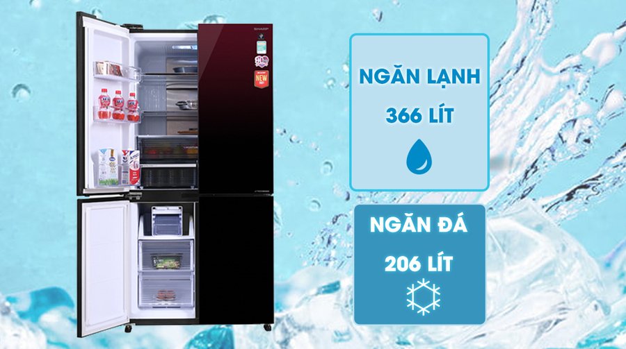 tủ lạnh sharp inverter 572 lít sj-fxp640vg-mr