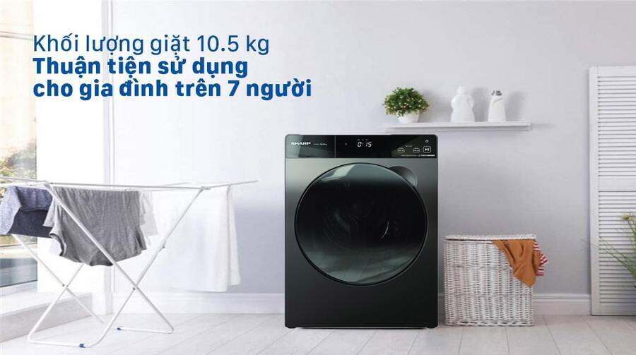 máy giặt sharp es-fk1054sv-g inverter 10.5kg