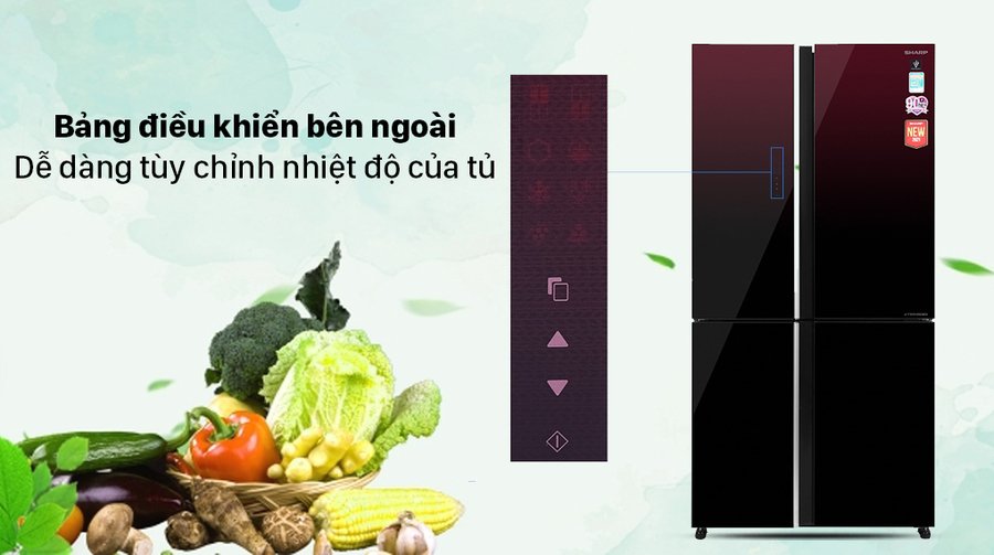tủ lạnh sharp inverter 572 lít sj-fxp640vg-mr