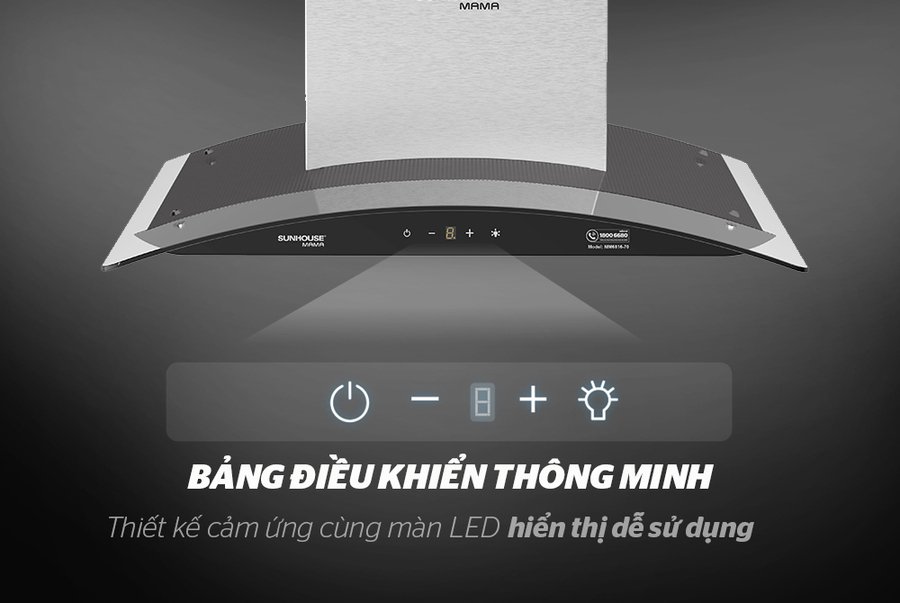 máy hút mùi cao cấp kính cong sunhouse mama mmb6682-70