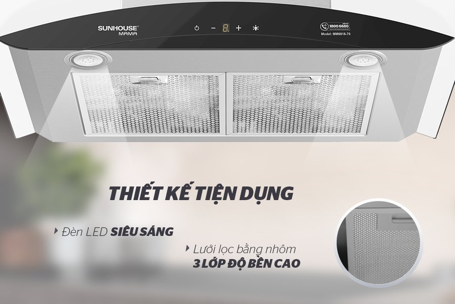 máy hút mùi cao cấp kính cong sunhouse mama mmb6682-70