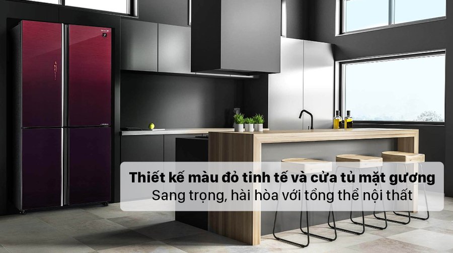 tủ lạnh sharp inverter 572 lít sj-fxp640vg-mr