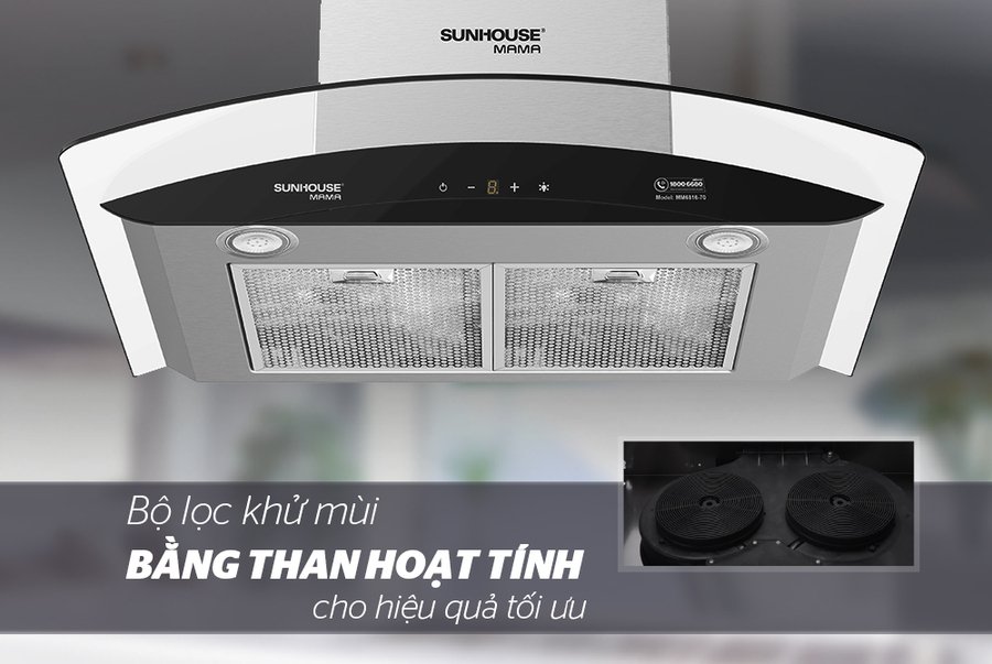 máy hút mùi cao cấp kính cong sunhouse mama mmb6682-70
