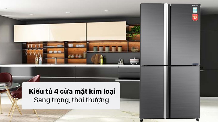 tủ lạnh sharp inverter 525 lít sj-fx600v-sl