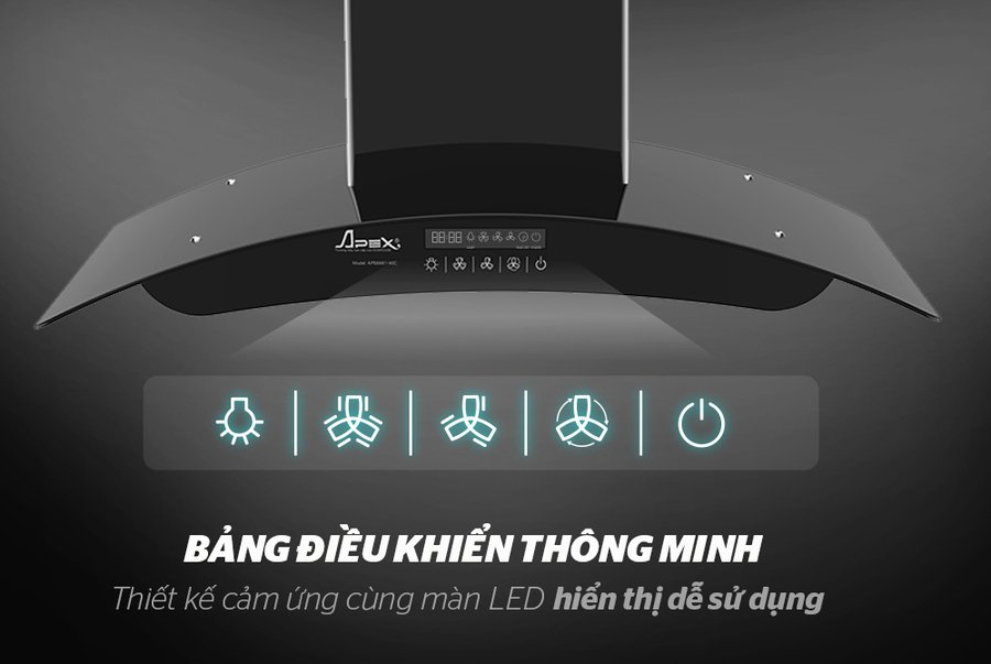 máy hút mùi kính cong apex apb6681-90c