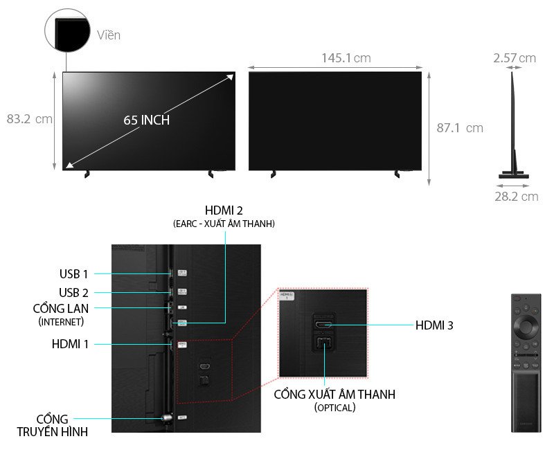 smart tivi samsung 4k 65 inch 65au8000 crystal uhd