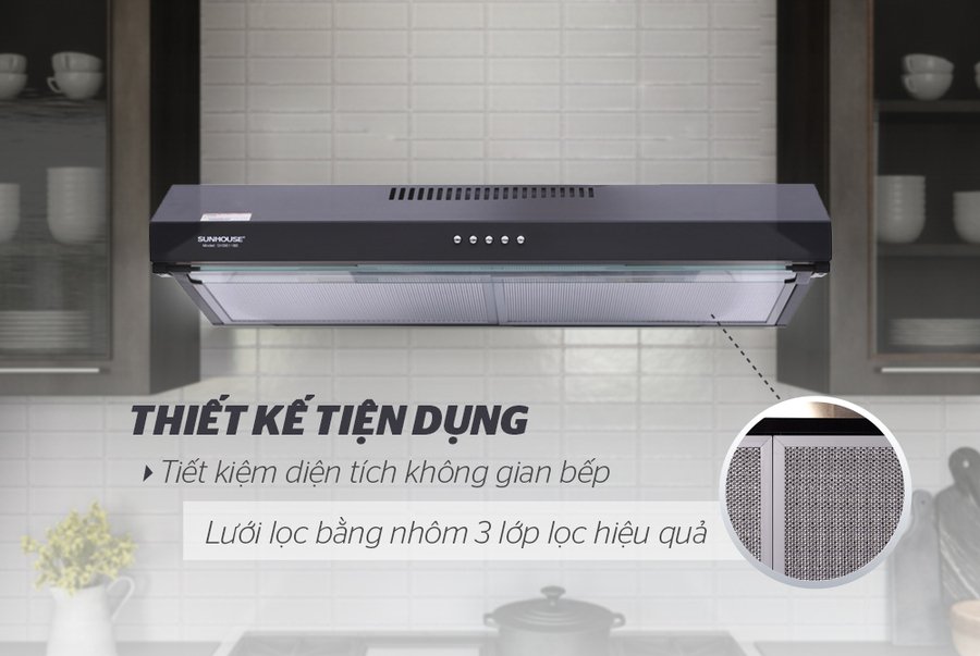 máy hút mùi vỏ sơn sunhouse shb6118b