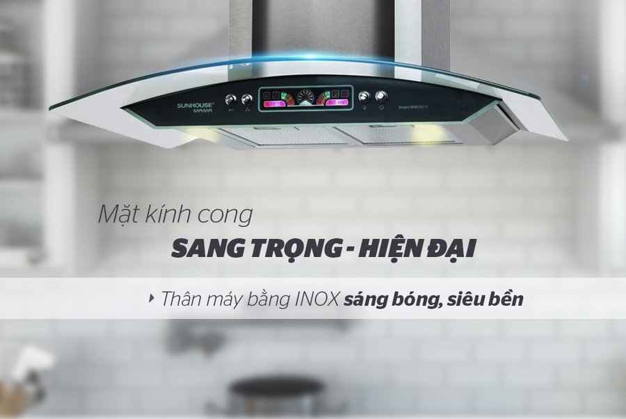 máy hút mùi kính cong sunhouse mama mm6707-70