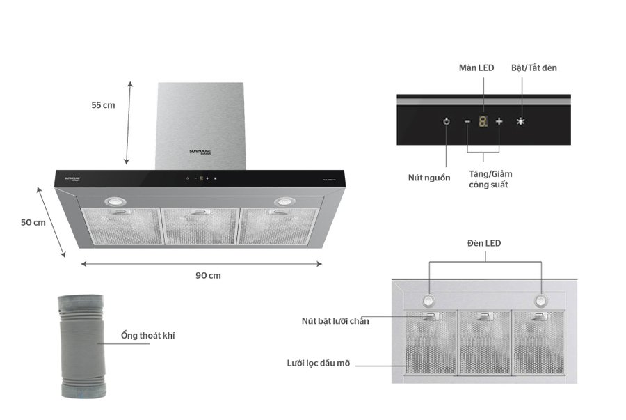 máy hút mùi cao cấp chữ “t” sunhouse mama mmb6817-90