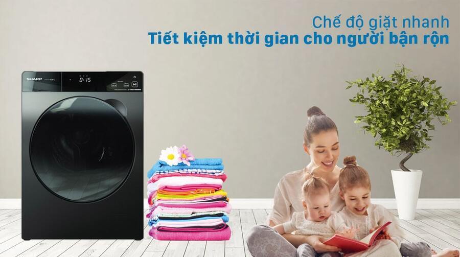 máy giặt sharp es-fk1054sv-g inverter 10.5kg