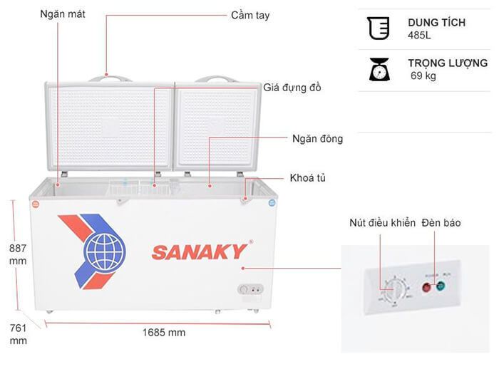 tủ đông sanaky vh-668w2 - 660 lít