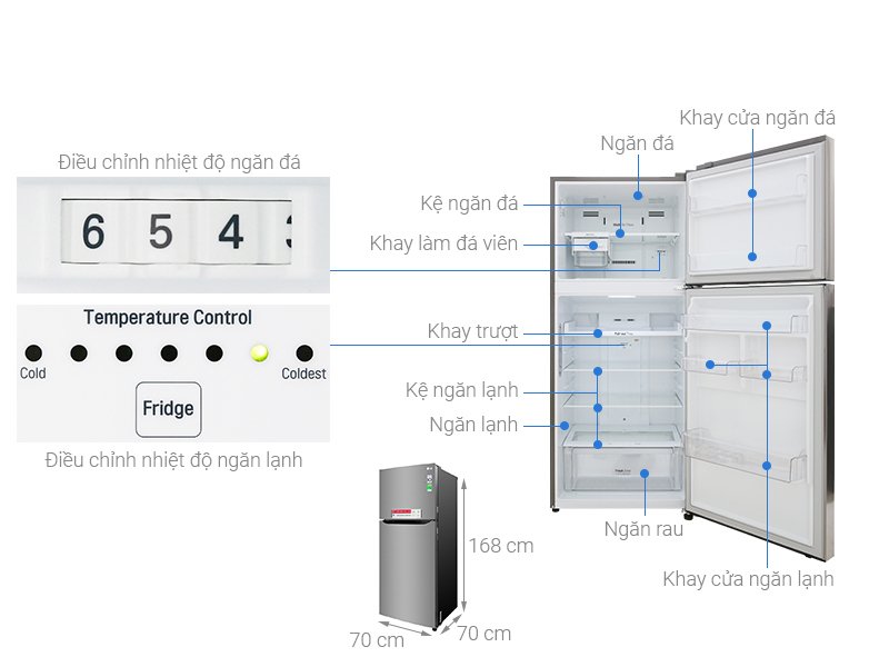 tủ lạnh lg inverter 393 lít gn-m422ps