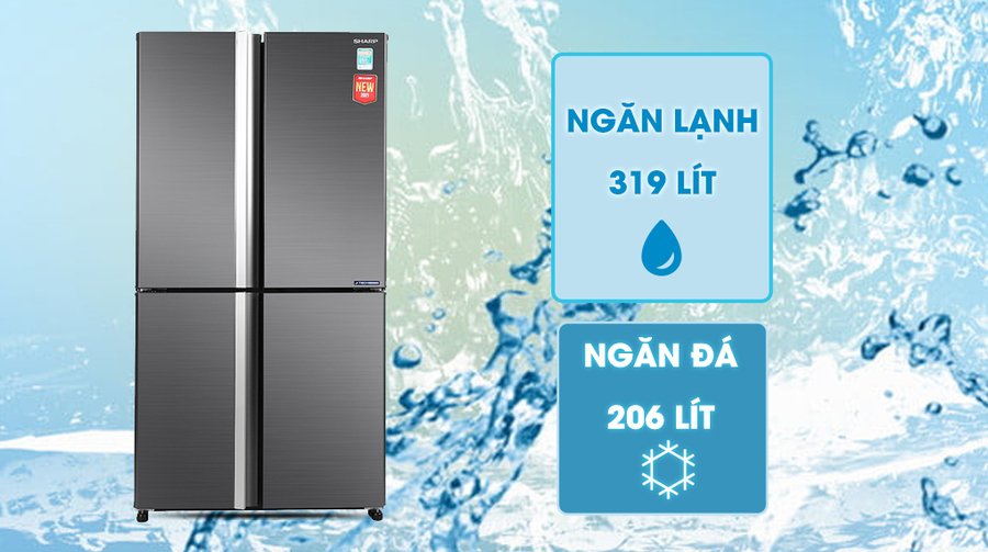 tủ lạnh sharp inverter 525 lít sj-fx600v-sl