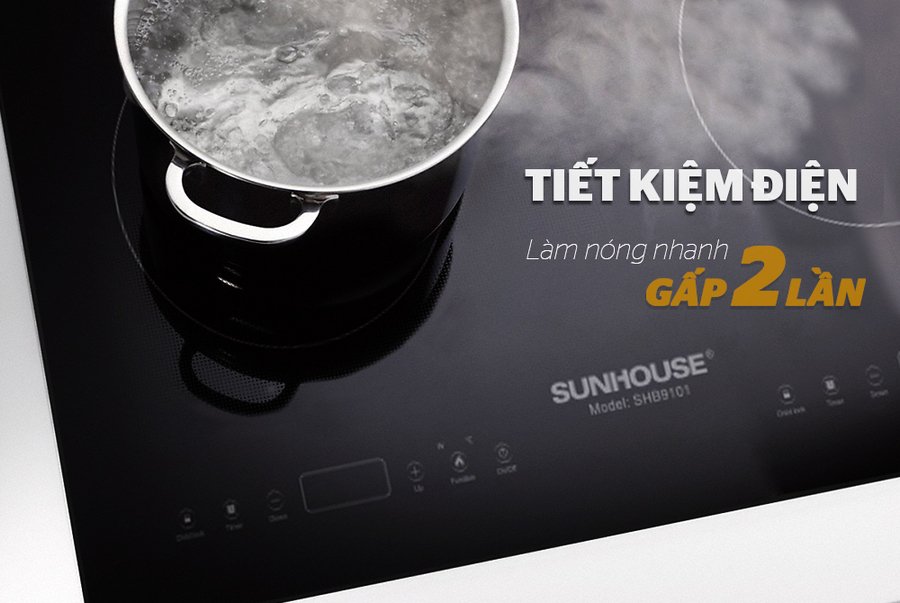 bếp đôi điện từ sunhouse shb9101