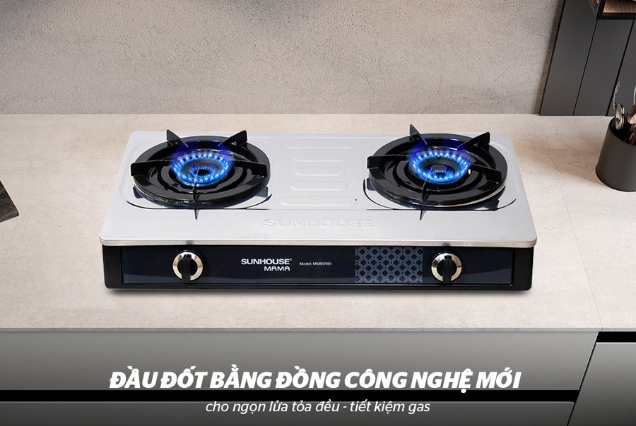 bếp gas dương mặt inox sunhouse mama mmb0981