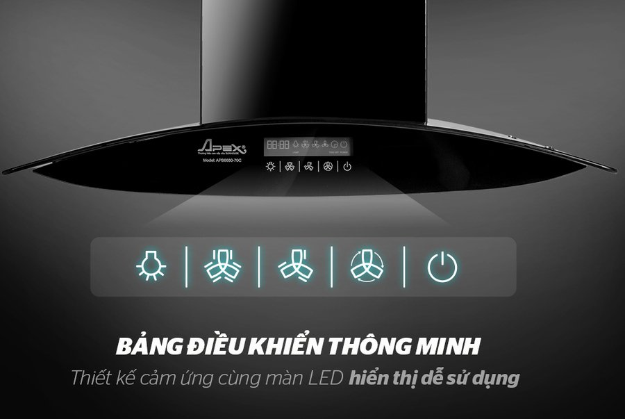 máy hút mùi kính cong apex apb6680-70c