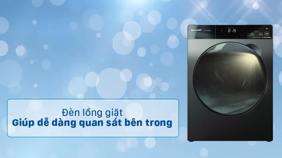 máy giặt sharp es-fk1054sv-g inverter 10.5kg