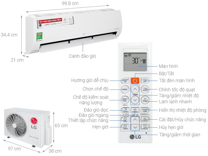 máy lạnh lg inverter 2.5 hp v24enf1 mới 2021