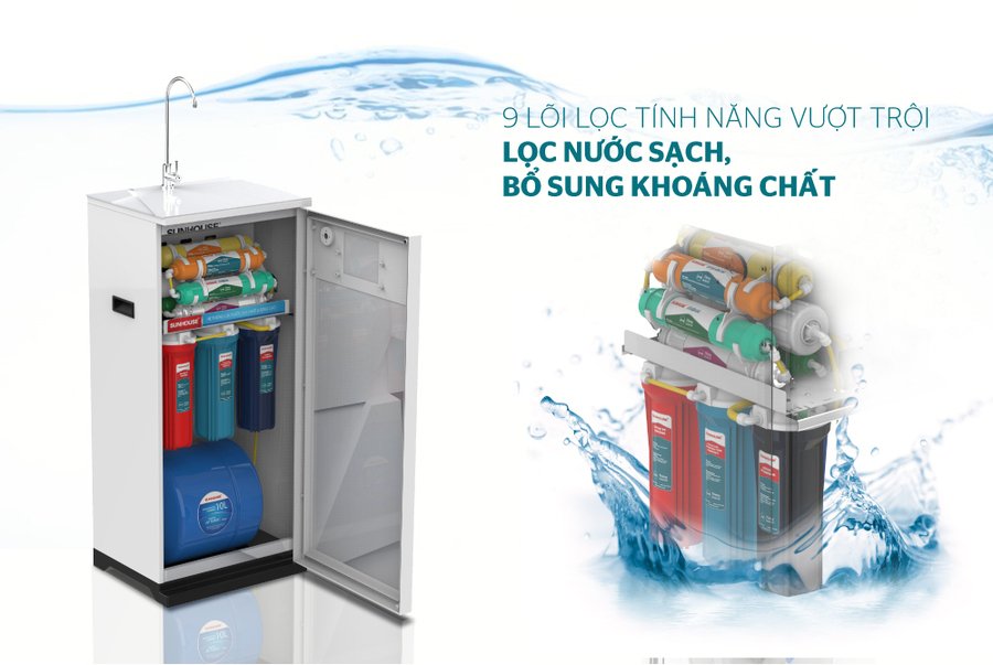 máy lọc nước r.o 9 lõi sunhouse sha8819k