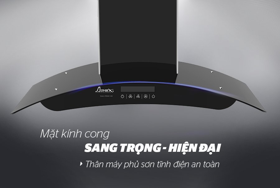 máy hút mùi kính cong apex apb6681-90c