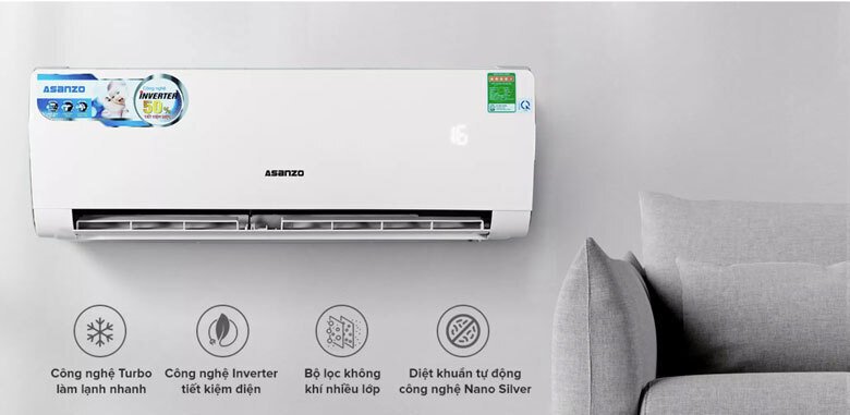 máy lạnh inverter asanzo k09n66 (1.0hp) 2020