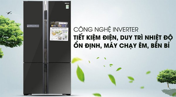 tủ lạnh hitachi inverter 640 lít 4 cửa r-fwb850pgv5(gbk)