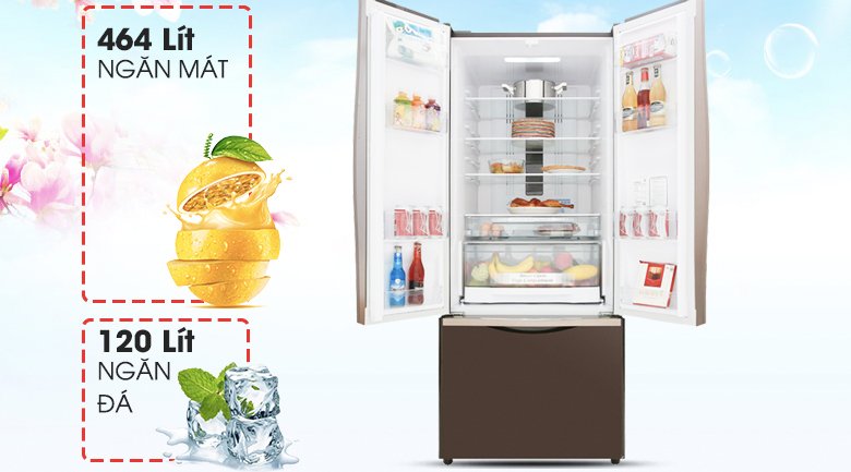 tủ lạnh hitachi inverter 429 lít r-wb545pgv2 gbw