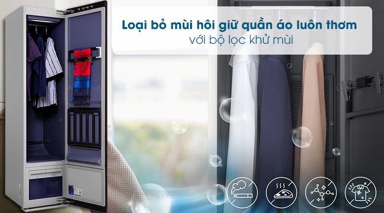 tủ chăm sóc áo quần thông minh samsung df60r8600cg/sv
