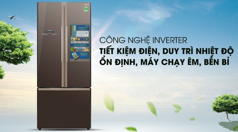 tủ lạnh hitachi inverter 429 lít r-wb545pgv2 gbw