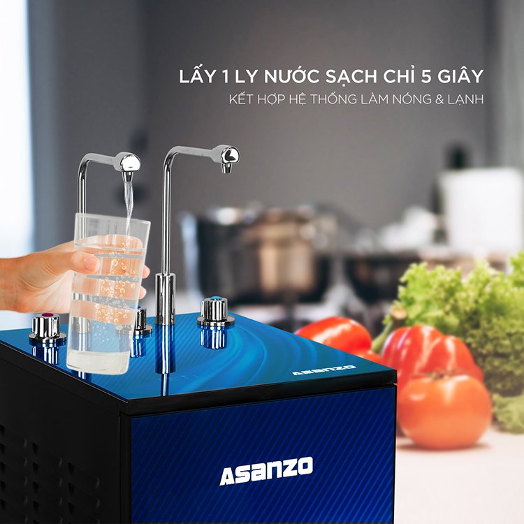 máy lọc nước asanzo r.o isaqua nóng lạnh 09 cấp asz-902nl