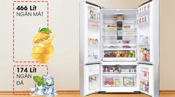 tủ lạnh hitachi inverter 640 lít 4 cửa r-fwb850pgv5(gbk)