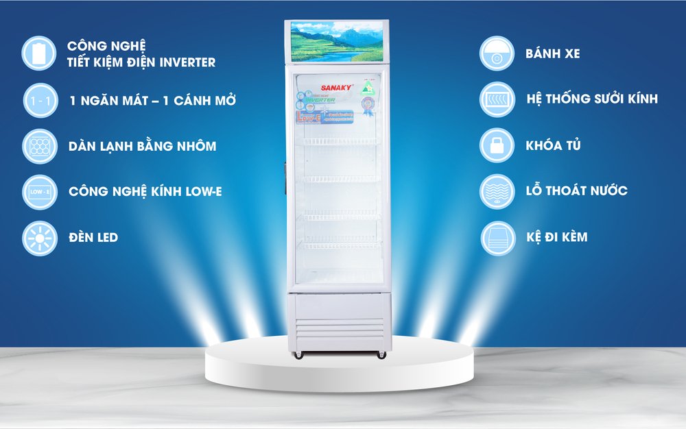 tủ mát inverter sanaky vh-358k3l 350 lít