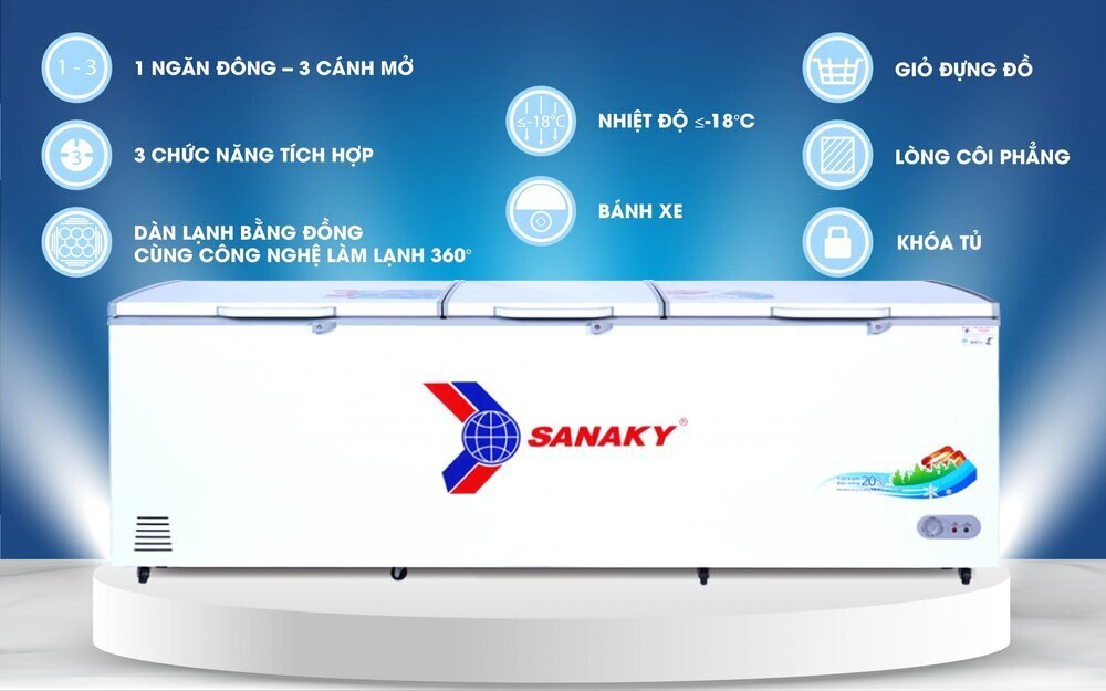 tủ đông sanaky 1 ngăn 900 lít vh-1199hy