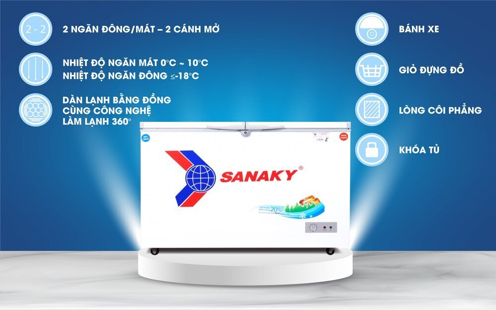 tủ đông mát sanaky vh-4099w1 400 lít