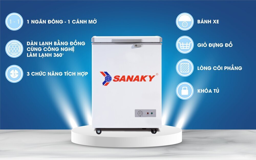 tủ đông sanaky 100 lít vh-1599hy
