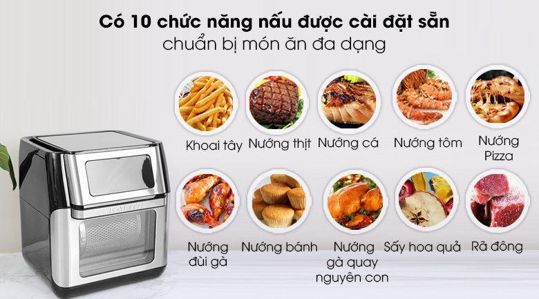 nồi chiên không dầu kalite q10 10 lít