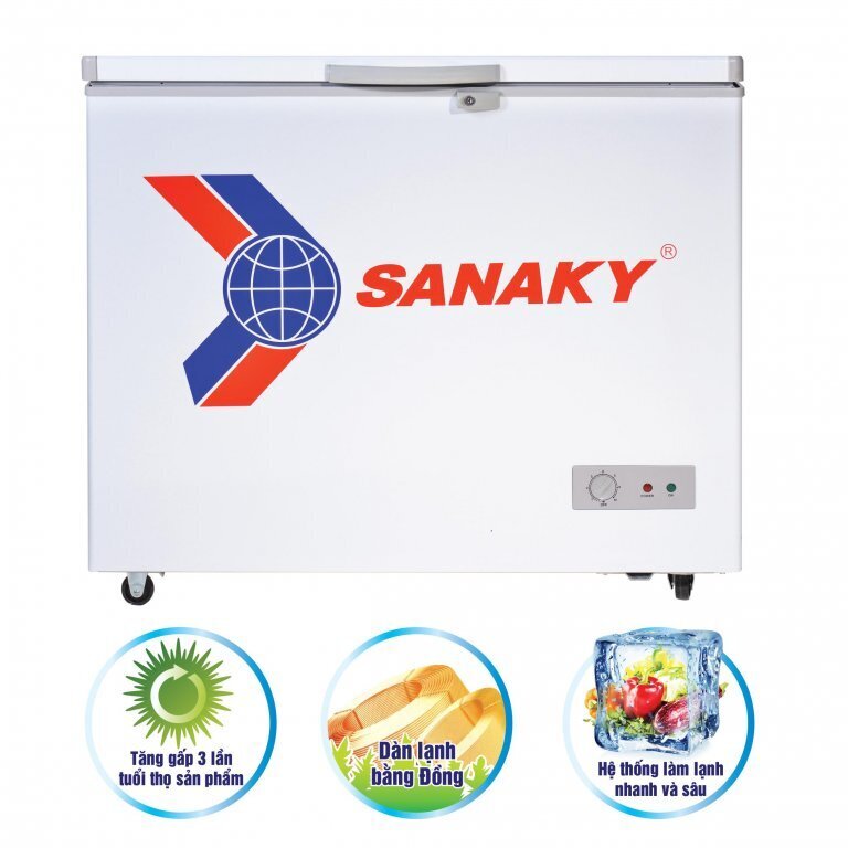 tủ đông sanaky dàn đồng vh - 2599a1 208 lít , 1 ngăn đông 2 cánh cửa