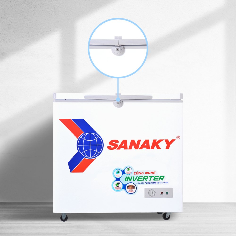 tủ đông sanaky inverter vh-2599a3, 208 lít, 1 ngăn đông, dàn lạnh đồng