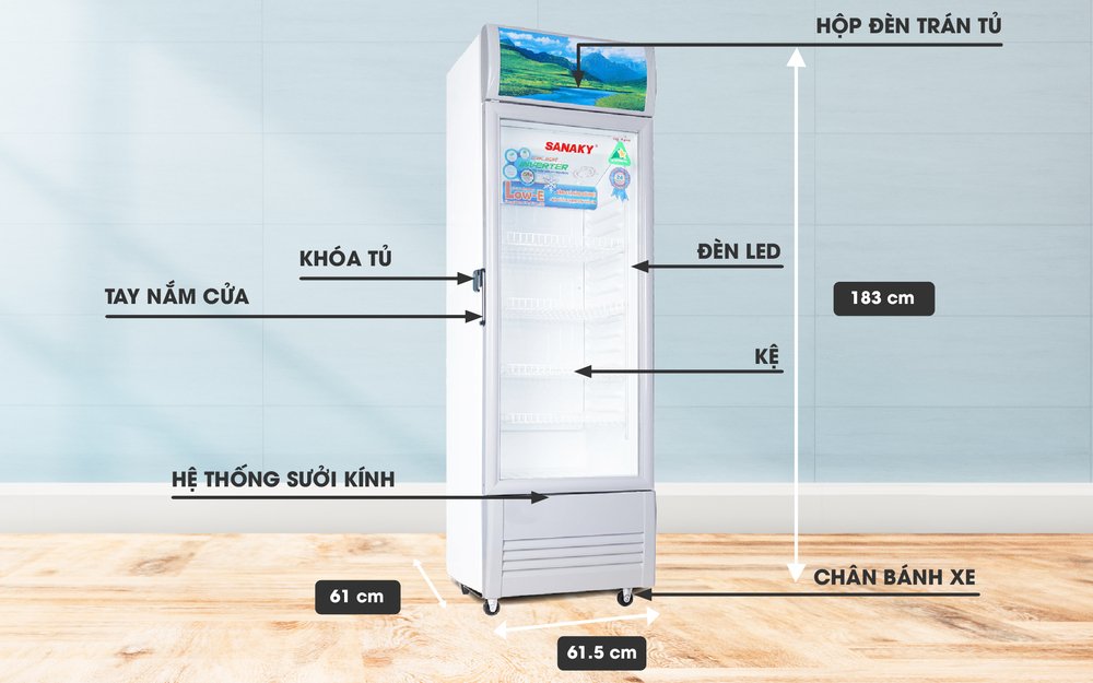 tủ mát inverter sanaky vh-358k3l 350 lít
