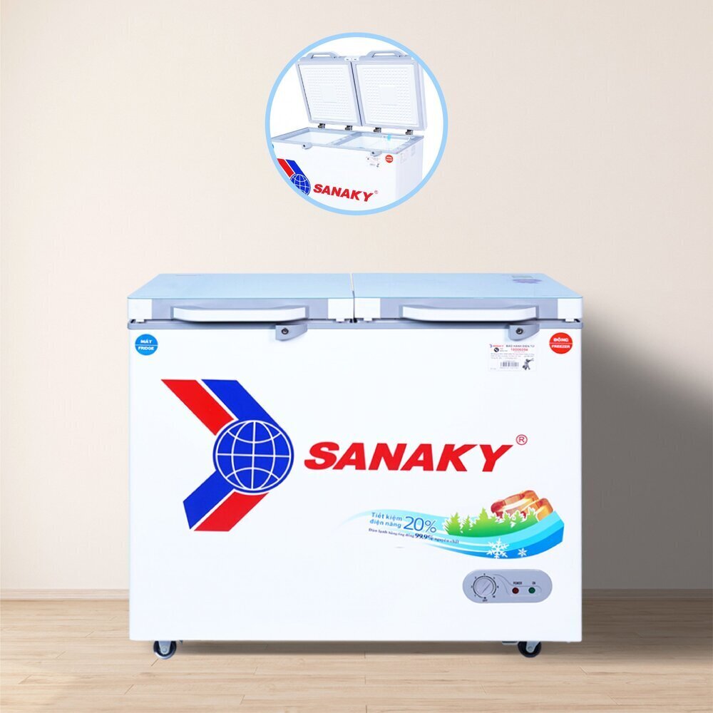 tủ đông mặt kính cường lực sanaky 220 lít vh-2899w2kd