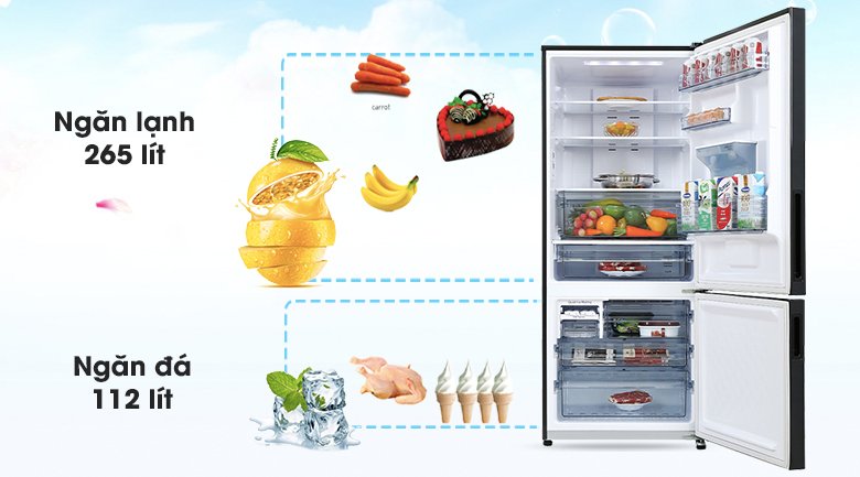 tủ lạnh panasonic inverter 377 lít nr-bx421gpkv