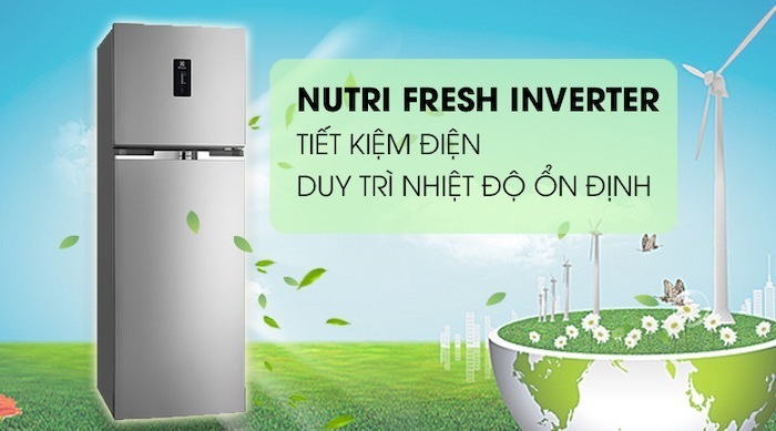 tủ lạnh electrolux inverter 335 lít ebb3762k-h