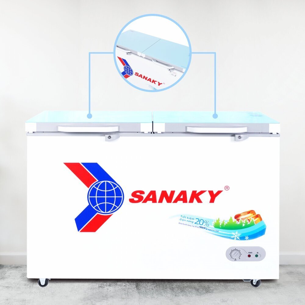tủ đông mặt kính cường lực sanaky 280 lít vh-2899a2kd